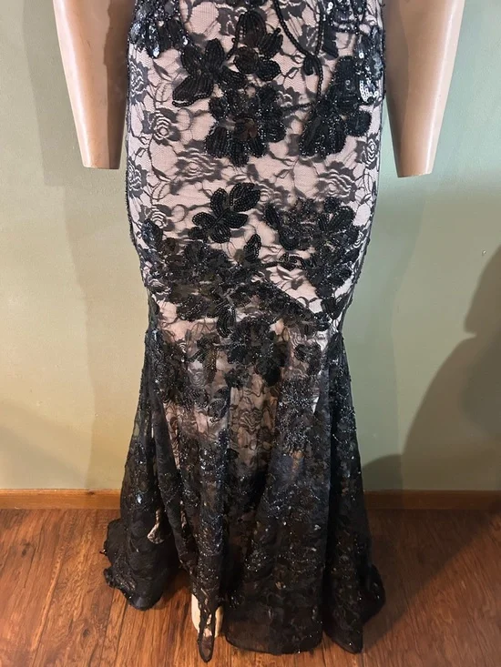 BLONDIE NITES DEBBIE" LONG SEQUIN CORSET TRUMPET GOWN SIZE 1 NWT - Picture 12 of 14